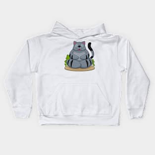 Cat at Yoga Fitness Kids Hoodie